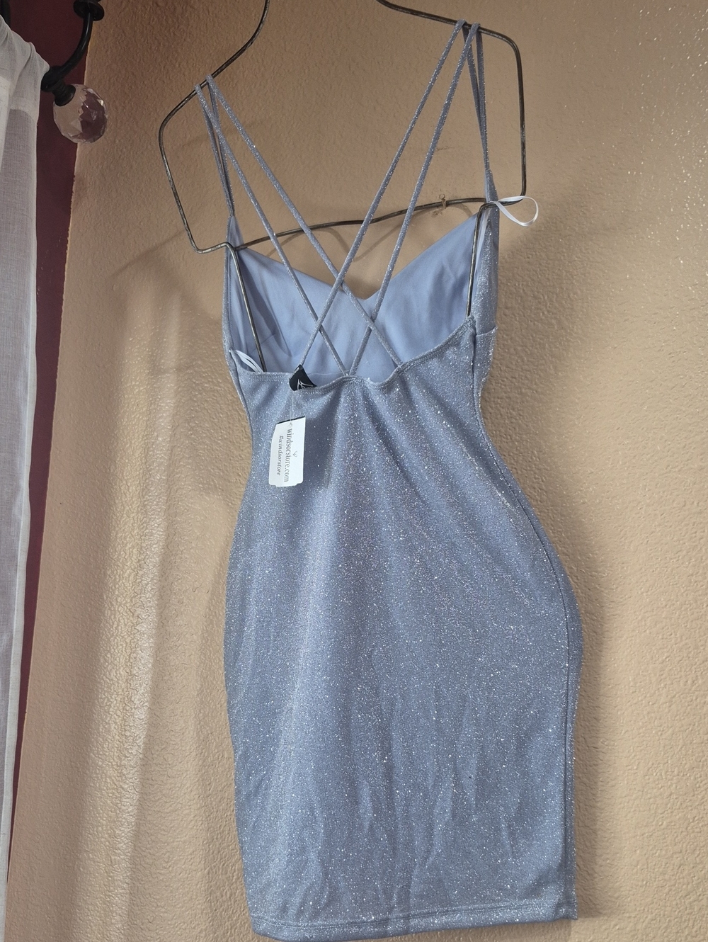 Sparkling Light Lavender Strappy Slip Dress